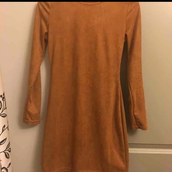 BRANDNEW Burnt Orange Suede Mini Dress - Picture 2 of 3